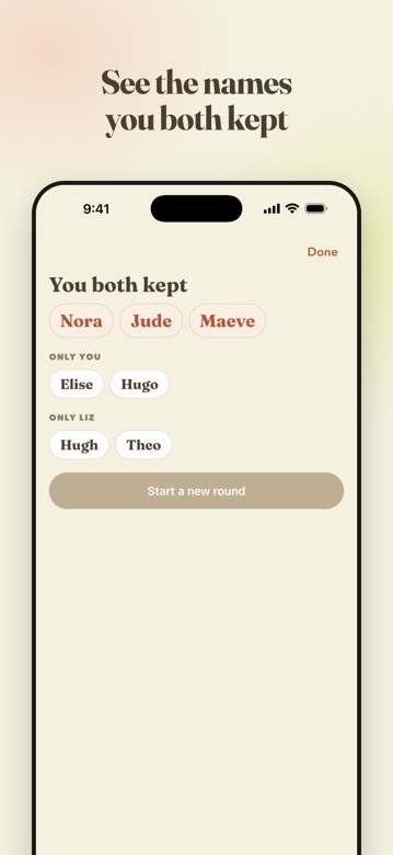 See the names you both kept