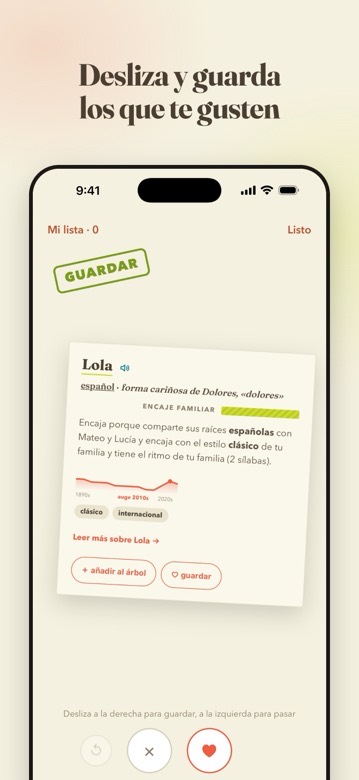 Desliza y guarda los que te gusten